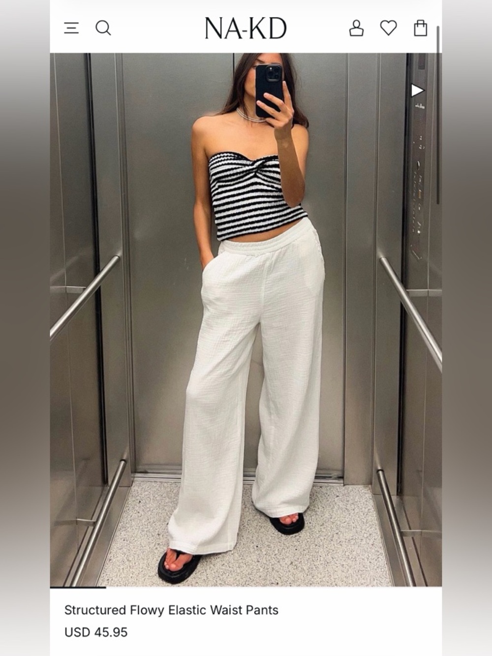 White Wide-Leg Cotton Gauze Pants